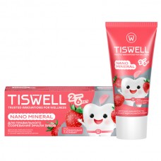 TISWELL детская зубная паста Реминерализующая с наногидроксиапатитом Клубничный пломбир 60гр